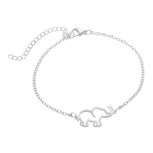 Fashion Vintage Gold <strong>Silver</strong> 316 Surgical Stainless Steel <strong>Adjustable</strong> Animal Charm and Elephant Shaped Jewelry <strong>Bracelet</strong> - Product Image 5