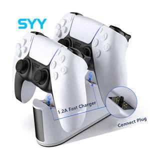 SYY lumière rapide 3A RGB Multi couleur chargeur <span class=keywords><strong>Station</strong></span> Stand Dock pour PS5 Slim Pro contrôleur accessoires de charge - Product Image 1