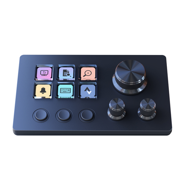 MiraBox N3 Accept Small Batch Custom Orders- LCD Programming Keyboard 6 Keys + 3 Knob Macro Keypad Works with Windows and Mac OS