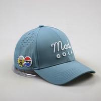 Casquette de sport 5 panneaux en corde, design OEM personnalisé, certifiée BSCI, en polyester blanc avec logo brodé, casquette de golf et de baseball à trous découpés au laser