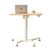 Bureau de travail mobile électrique à deux niveaux pour ordinateur portable, réglable en hauteur, pour la maison, le bureau et l'école, avec roulettes
