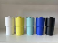 Gobelet de voyage en acrylique à double paroi sans BPA de 17 oz, effet boule à neige, finition mate, avec trou pour paille pré-percé, personnalisable avec logo, idéal comme cadeau