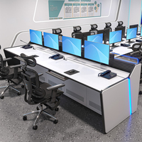 Bureau de console personnalisable pour salle de contrôle de diffusion et de sécurité – Durable, écologique, hauteur réglable, moderne