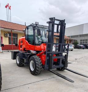 Empilhadeira Articulada Diesel 4x4 para Terreno Irregular, Empilhadeira 4wd de 3 Toneladas e 3,5 Toneladas com Cabine - Product Image 2