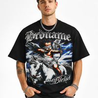 T-shirt à col rond tendance pour jeunes, style urbain hip-hop, t-shirt doux et respirant pour les activités quotidiennes en plein air