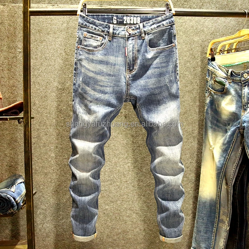 2022 Men's Stretch Skinny Jeans Men's Stretch Ripped pants Men's jeans
