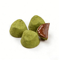 Mini truffes au chocolat au goût matcha personnalisées, chocolat noir, collation, chocolat doux halal