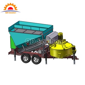 <span class=keywords><strong>Mini</strong></span> xách tay bê tông máy di động trạm trộn bê tông nhà máy với điện thoại di động xi măng Silo - Product Image 1