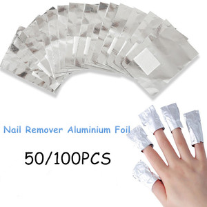 Lot de 100 pièces/sac de lingettes en aluminium pour retirer le vernis à ongles avec tampon de coton - Product Image 2