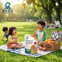 Sucettes sans sucre à la vitamine C à base d'xylitol, bonbons sains aux saveurs de fruits pour la consommation quotidienne