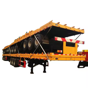 รถพ่วงพื้นเรียบแบบ 40 ฟุต 3 เพลา 4 เพลา สำหรับบรรทุกตู้คอนเทนเนอร์ - Product Image 3