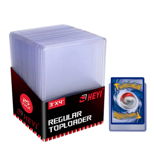 HEYI Toploader Super Clear Seller Custom Plastic Hard Game Poke Mon Card Top Loaders Sleeves Sports Trading 35PT Card Toploader - Product Image 1
