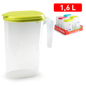 Brocca Plasticforte da 1,6 L con coperchio per uso domestico - Product Image 1