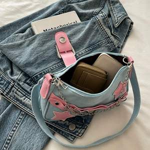 Y2k Vintage <b>Mini</b> Handbags, Color Block Star Chain Shoulder <b>Crossbody</b> <b>Bags</b>, Cute Kawaii Punk Style <b>Bags</b> for Girls & Students - Product Image 3