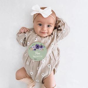 Conjunto bohemio Reversible con estampado <span class=keywords><strong>de</strong></span> papel, personalizado, <span class=keywords><strong>primer</strong></span> <span class=keywords><strong>mes</strong></span>, sesión fotográfica, <span class=keywords><strong>embarazo</strong></span> mensual, tarjetas <span class=keywords><strong>de</strong></span> bebé - Product Image 4