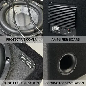 Oem doppio 10 pollici auto Audio Dc 12v Subwoofer con amplificatore Audio per auto altoparlante attivo Subwoofer