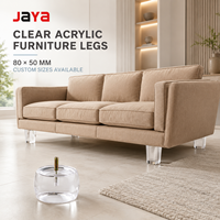 Pieds de meubles en acrylique transparent sur mesure JAYA 80 50 mm, pieds de canapé en cristal pour table basse et armoire