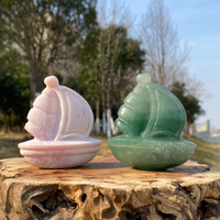 Vente en gros de sculptures de voiliers en cristal naturel de 40 mm, obsidienne et quartz rose, pour le Feng Shui et la décoration intérieure
