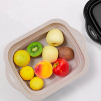 Récipient en plastique pliable multifonctionnel 3 en 1 au-dessus de l'évier-Idéal pour les fruits, les légumes et les pique-niques