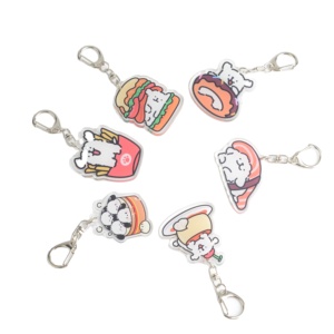 Custom Plastic Keychain Transparent Charm for Craft DIY Wholesale