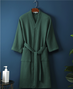 Peignoir de bain en tissu gaufré léger de luxe en gros, manches longues, peignoir de spa pour femmes - Product Image 5