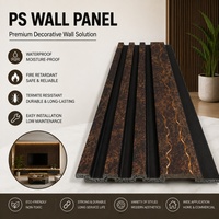 Panneau mural cannelé PS, panneau mural décoratif moderne à grain de bois pour l'intérieur