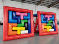 Jeu de briques gonflables personnalisé pour le team building commercial, jeu de puzzle personnalisé pour adultes et enfants, activité de plein air, directement de l'usine