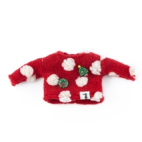 Vêtements de poupée pour poupées de 15 cm et 17 cm, pull en fourrure à motif de baies pour Noël