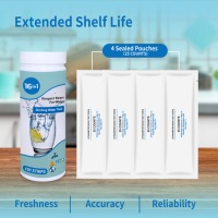 Bandelettes de test d'eau Merydi W-17 à 17 paramètres pour piscines, aquariums, eau potable - pH 0-14, test de nitrites/nitrates et de bactéries