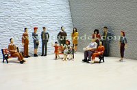 Modèle de rue à l'échelle HO/TT/N, figurines peintes, modèles architecturaux européens P150A-Plastique/ABS, échelle 1:150