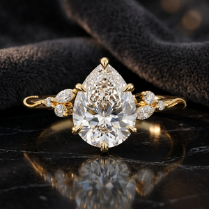 Bague de créateur pour femme avec accent marquise en diamant de laboratoire certifié IGI, or 10K 14K 18K, argent 925 935, pour anniversaire et mariage - Product Image 1