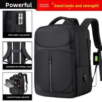Sac de voyage d'affaires léger, extensible et imperméable pour hommes avec port USB, sac à dos pour ordinateur portable en tissu Oxford de 15,6 pouces