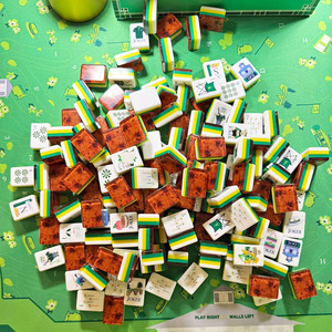 Factory Wholesale Acrylic American Mahjong Set Masters Golf Floral Pattern 160 Polished Mahjong Tiles for Party <b>Entertainment</b> - Product Image 1