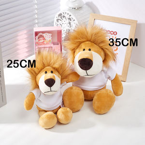 Оптовые плюшевые игрушки с индивидуальным логотипом, 100% полиэстер, наполнитель из ПП хлопка, милые игрушки в виде животных джунглей (лев, слон), подарок на День Благодарения - Product Image 3