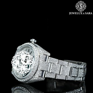 Reloj de Lujo con Diamantes Incrustados en Oro Rosa de Excelente Calidad para Regalos y Ocasiones Especiales, Disponible para Exportación, Precio desde India - Product Image 2