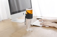 Bouteille d'eau en verre borosilicate à double paroi transparente de 238 ml, écologique, certifiée CE, avec infuseur en acier inoxydable pour thé – Vente en gros