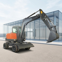 Alat Berat Excavator Berkualitas Tinggi dengan Mesin EPA dan EuroV, Excavator Roda Hidrolik 6 Ton untuk Dijual