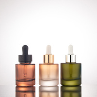 Flacon compte-gouttes en verre dépoli transparent de 30 ml (1 oz) pour cosmétiques, huiles, sérums, huiles essentielles et liquides – Finition mate