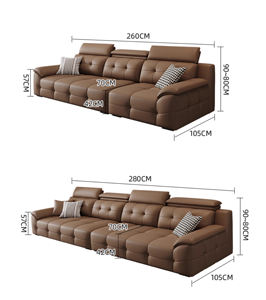 Toptan Modern siyah deri üç-kanepe seti daireler için çok fonksiyonlu tek oturma odası mobilya sandalyeler - Product Image 4