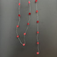Promotion : Guirlande lumineuse à piles avec bouton de commande, motif fleur rouge, pour décoration de Noël, intérieur, fêtes et usage quotidien
