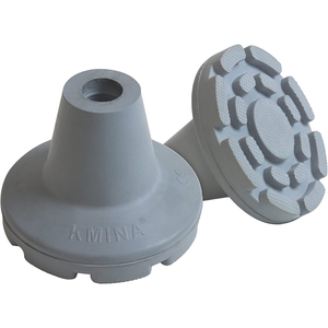 Puntas Antideslizantes para Muletas de 22 mm, 21 mm y 20 mm (x2 unidades), Férulas de Goma Grises KMINA K10036 - Product Image 1