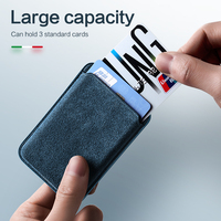 Porte-cartes magnétique de luxe en Alcantara et étui de protection pour iPhone avec logo personnalisable