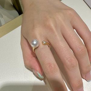 แหวนเงินแท้ S925 ประดับมุก สไตล์คลาสสิกเรียบง่าย ให้ความรู้สึกหรูหรา แหวนทรงหลอดไฟขนาดเล็ก - Product Image 3