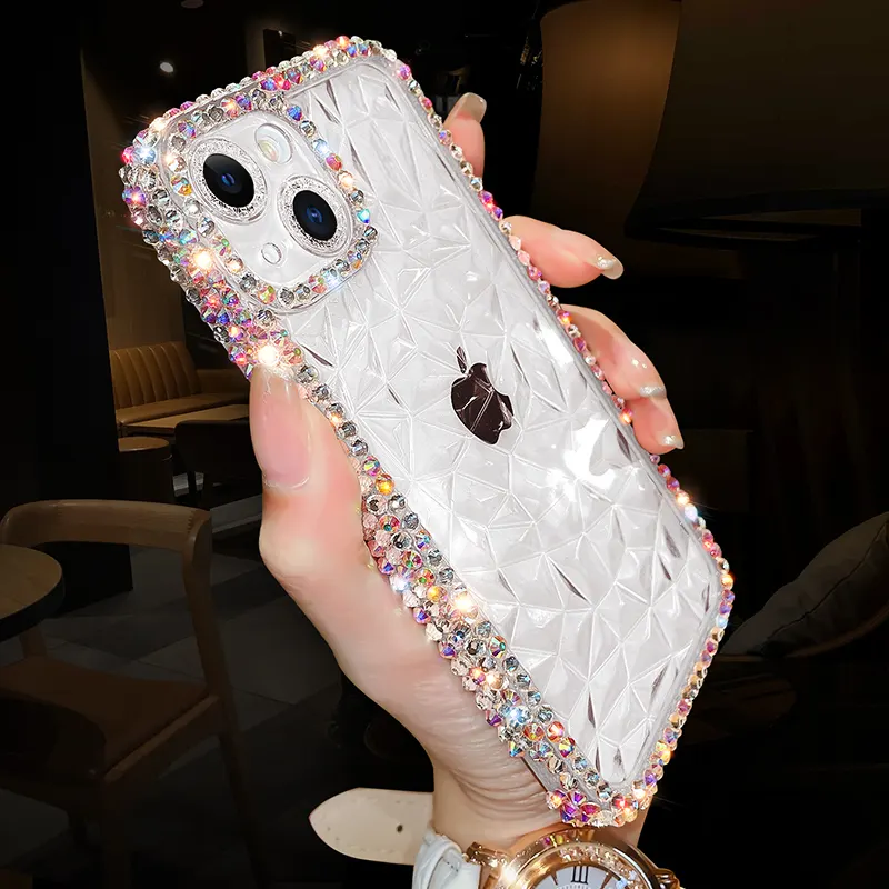 Luxury Glitter Bling Diamond Transparent Soft Phone Case For iPhone 14 13 12 Pro Max 11 X S XR 7 8 Plus SE3 Clear Silicone Cover