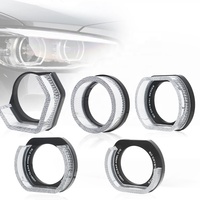 Anneaux halo LED elliptiques RGB 5D de 2,5 pouces, 3 pouces, 5 pouces, caches IP67 étanches DC12-24V pour phare de voiture, 2 pièces/ensemble