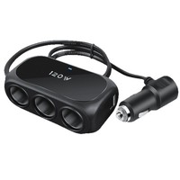 Chargeur de voiture USB 12V YXJH en gros avec lumières colorées pour allume-cigare - Adaptation universelle pour 1 à 3 voitures