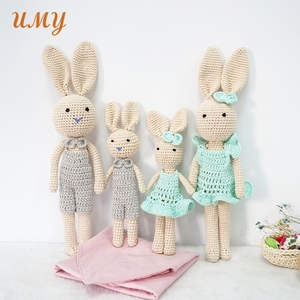 Set di Bambole Amigurumi Fatte a Mano all'Uncinetto con Imbottitura in Cotone PP, Famiglia di Conigli Giocattolo <span class=keywords><strong>per</strong></span> Bambini - Product Image 1