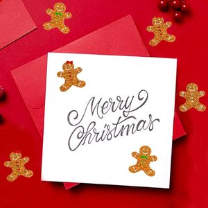 Christmas Stickers Roll <b>Gingerbread</b> Sticker Cute <b>Gingerbread</b> Man Xmas Winter Self-Adhesive Stickers for Xmas Envelopes - Product Image 5