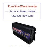 Onduleur à onde sinusoïdale Pure 3000W, convertisseur solaire hors réseau, onduleur 12v, 220v, 1500w, prise EU, 50HZ, 60HZ, convertisseur de fréquence
