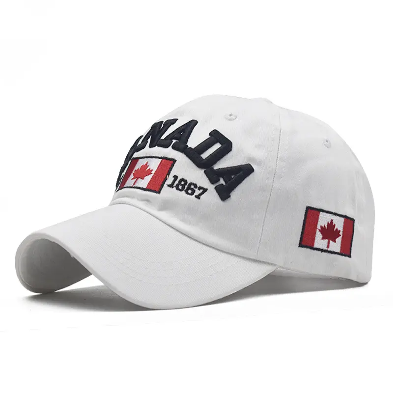 Benutzer definierte Logo gewaschene Baseball mützen, um Gorras Vintage 3D-Stickerei Kanada Sport mütze für Mann anzupassen